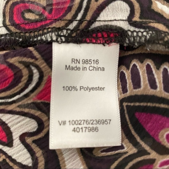 Coldwater Creek Sheer Multi-color Tunic Blouse - Picture 11 of 12